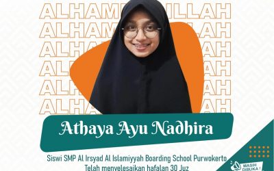 Ukir Prestasi, Athaya Ayu Siswi SMP AABS Purwokerto Sukses Khatam Hafalan 30 Juz Al-Qur’an