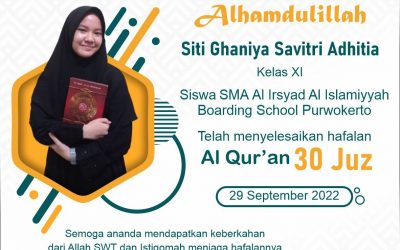 Alhamdulillah, Empat Siswi SMA AABS Purwokerto Berhasil Menyelesaikan Hafalan 30 Juz Al-Qur’an