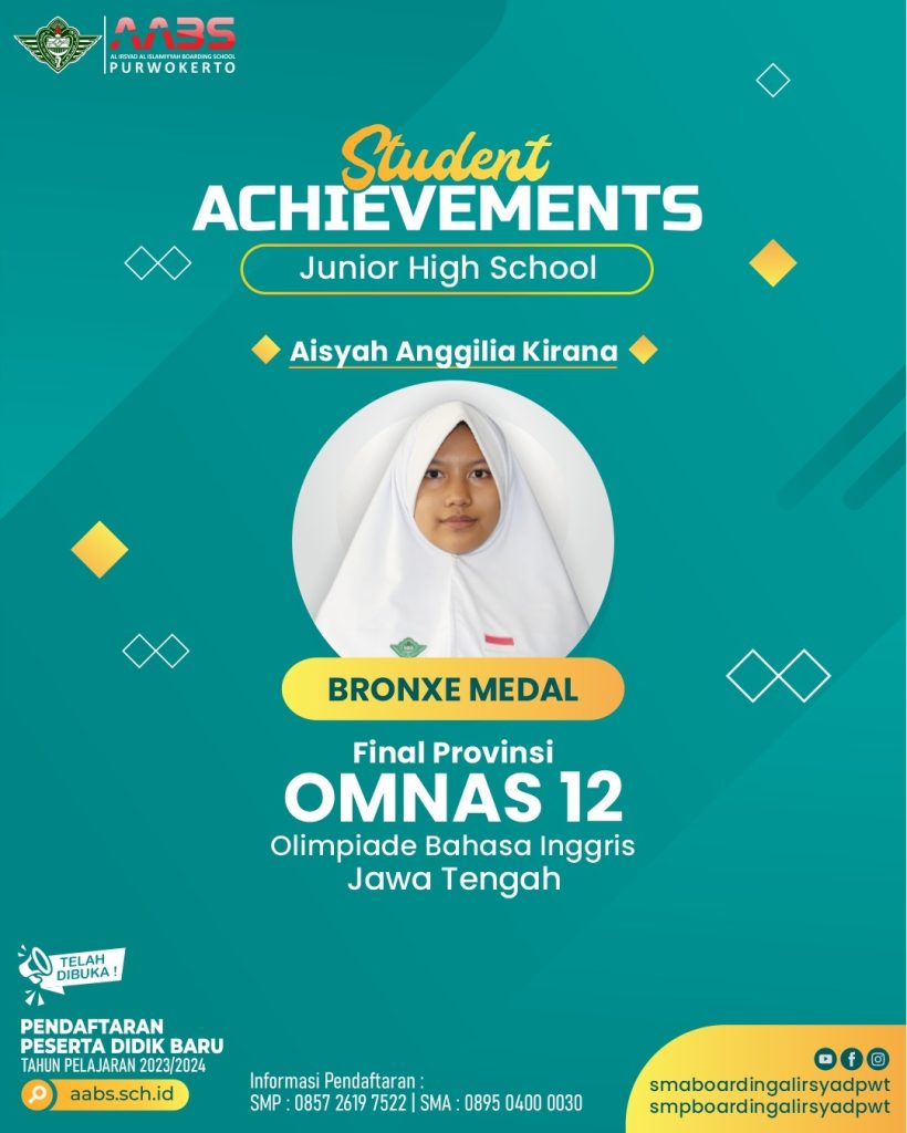 Aisyah meraih Medali Perunggu OMNAS 12 tingkat Provinsi Jawa Tengah