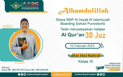 Nabhan Ahza Nashrullah, Santri SMP AABS Purwokerto Selesai Hafalan 30 Juz