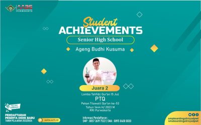 Ageng Budhi Kusuma Juara 2 Lomba Tahfidz Qur’an PTQ ke-53