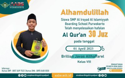 Brillian Javas, Siswa SMP AABS Selesai Hafalan 30 Juz