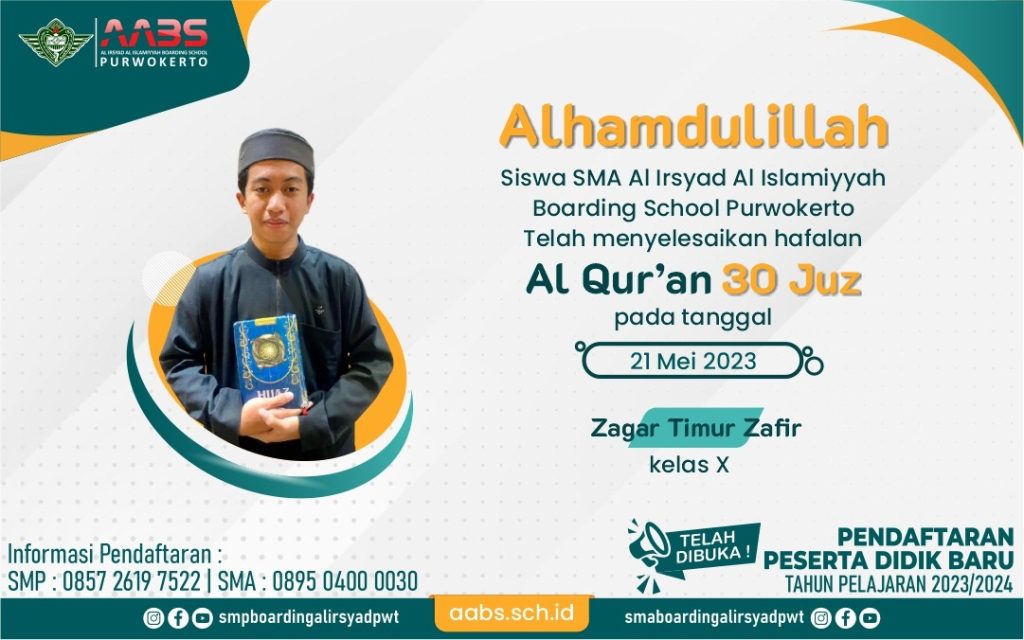 Zagar Timur Zafir menyelesaikan hafalan 30 juz di Mesir