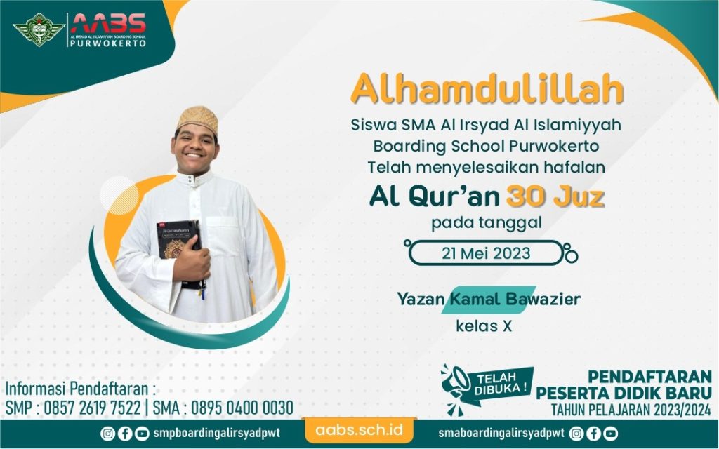 Yazan Kamal Bawazier selesai tahfiz qur'an 30 juz di Mesir