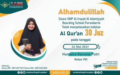 Humaira Karunia, Siswi SMP AABS Khatam Hafalan 30 Juz