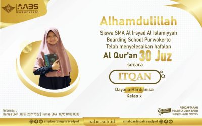 Alhamdulillah, Dayana Hardianisa Santri AABS Raih Predikat Itqon Hafalan 30 Juz