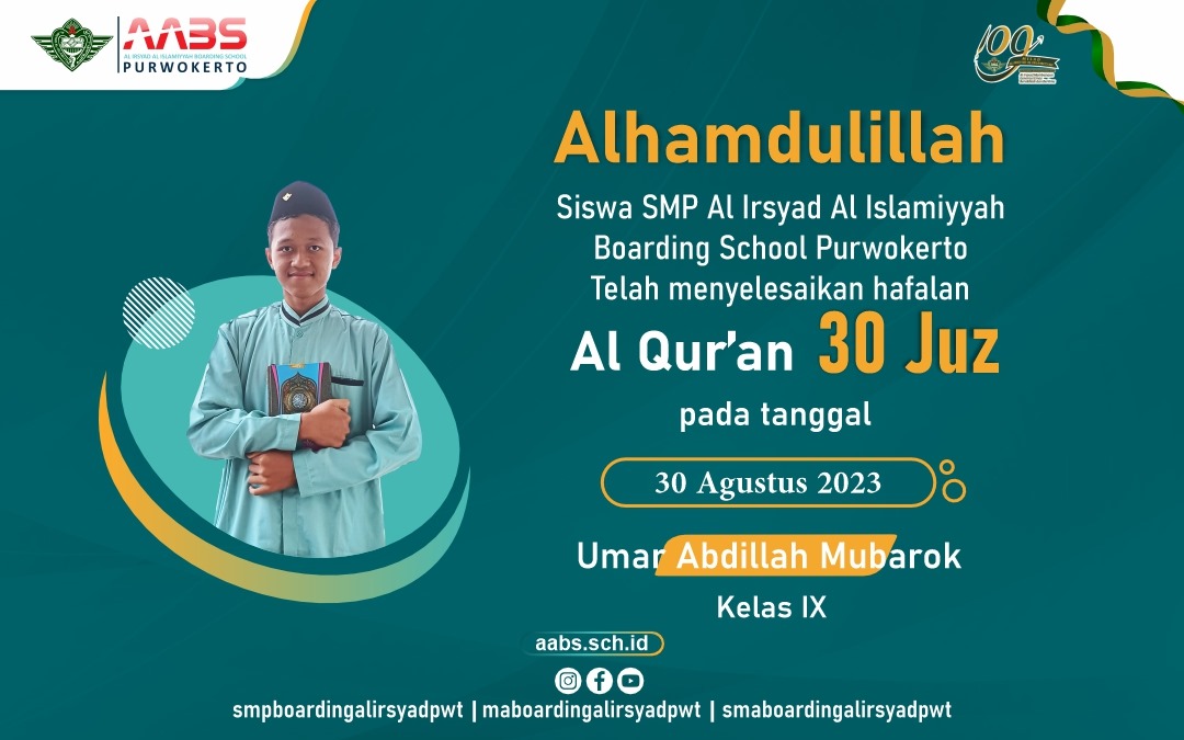 Umar Abdillah Mubarok selesai hafalan 30 juz Al-Quran