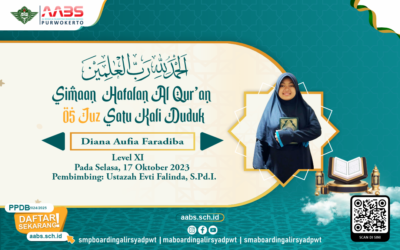 Diana Aufia Faradiba, Siswi SMA AABS Tasmi’ 5 Juz Sekali Duduk