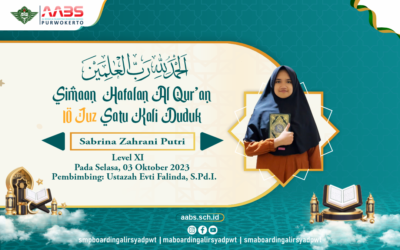 Sabrina Zahrani Putri, Selesai Tasmi’ 10 Juz Al Quran Sekali Duduk