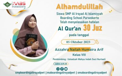 Azzahra Nailah Humaira, Santri AABS Selesai Hafalan 30 Juz Al Quran