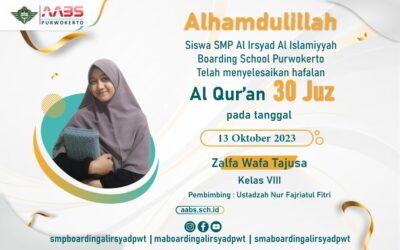 Zalfa Wafa Tajusa, Menyelesaikan Hafalan 30 Juz Al Quran