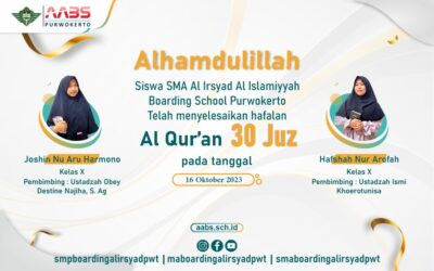 Prestasi Quran AABS Purwokerto Bertambah, Dua Santri SMA Selesai Hafalan 30 Juz